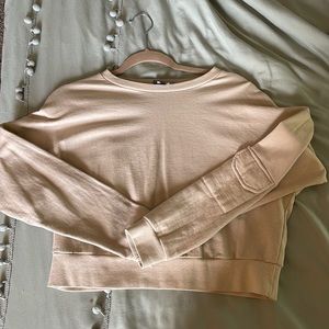 Beige nastygal cropped Crewneck